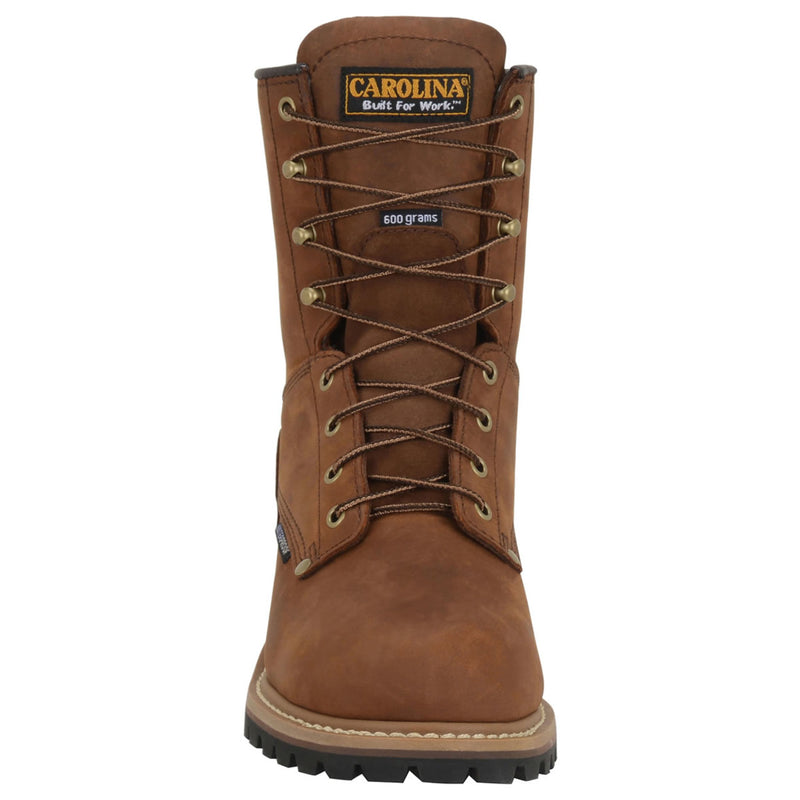 Carolina Men's 8" Loggers Waterproof Insulated EH Steel Toe Boots, CA5821, Copper Crazy Horse, view 3 of 6
