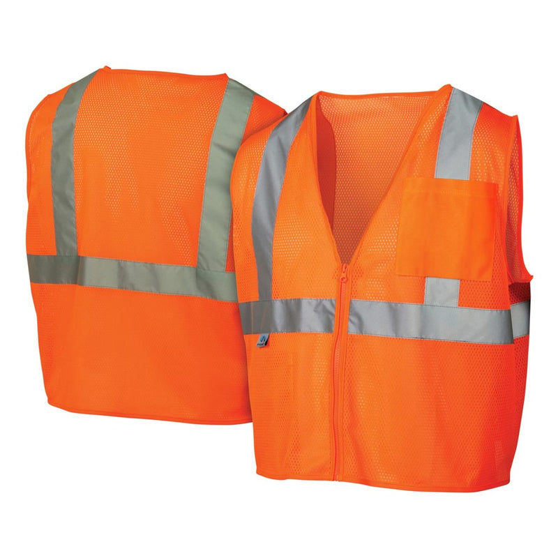 Pyramex RVZ21SE Hi-Vis Type R Class 2 Non-FR Self Extinguishing Mesh Safety Vest, view 2 of 7