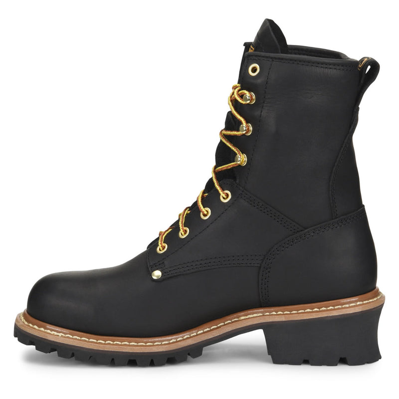 Carolina Men's Spruce 8" Logger Waterproof EH Steel Toe Boots, CA9823, Black, view 5 of 7