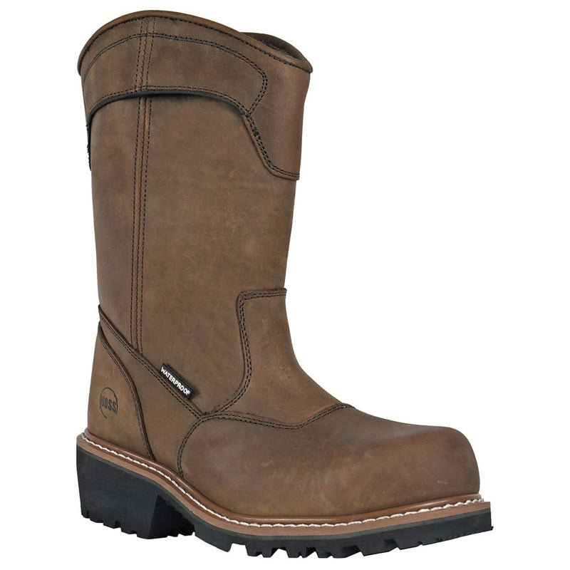 Hoss Men's Pull-On Loggers Waterproof EH Composite Toe Boots, 90211, Brown, 90211, view 1 of 8