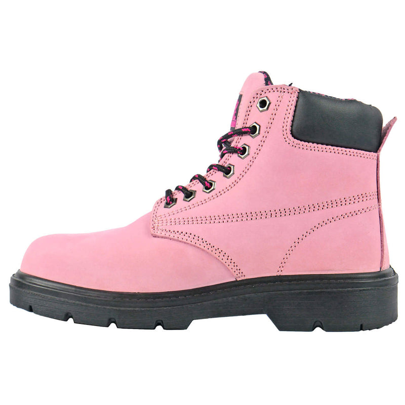 Moxie Trades Women's Alice 6" Pink Steel Toe Boots, MT50162, Pink, view 2 of 8