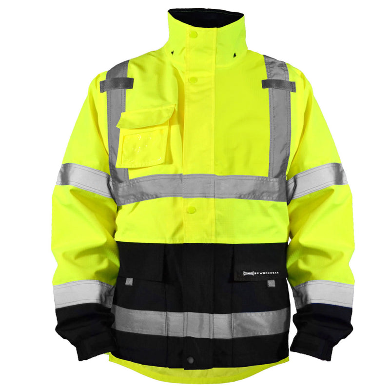 Occunomix Hi-Vis Class 3 Black Bottom Breathable Rain Jacket, SP-RSJBK, view 5 of 7