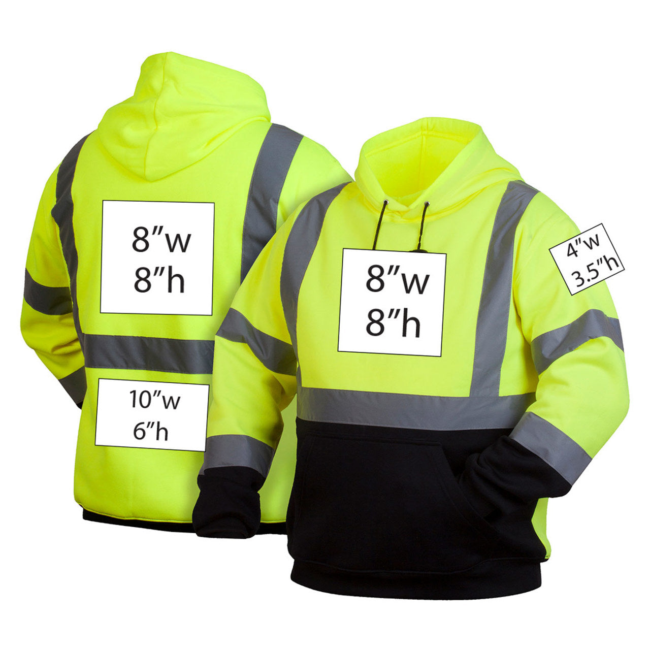 Custom Pyramex RSSH32 Type R Class 3 Hi-Vis Pullover Black Bottom Hooded Sweatshirt Custom Pyramex RSSH32 Type R Class 3 Hi-Vis Pullover Black Bottom Hooded Sweatshirt