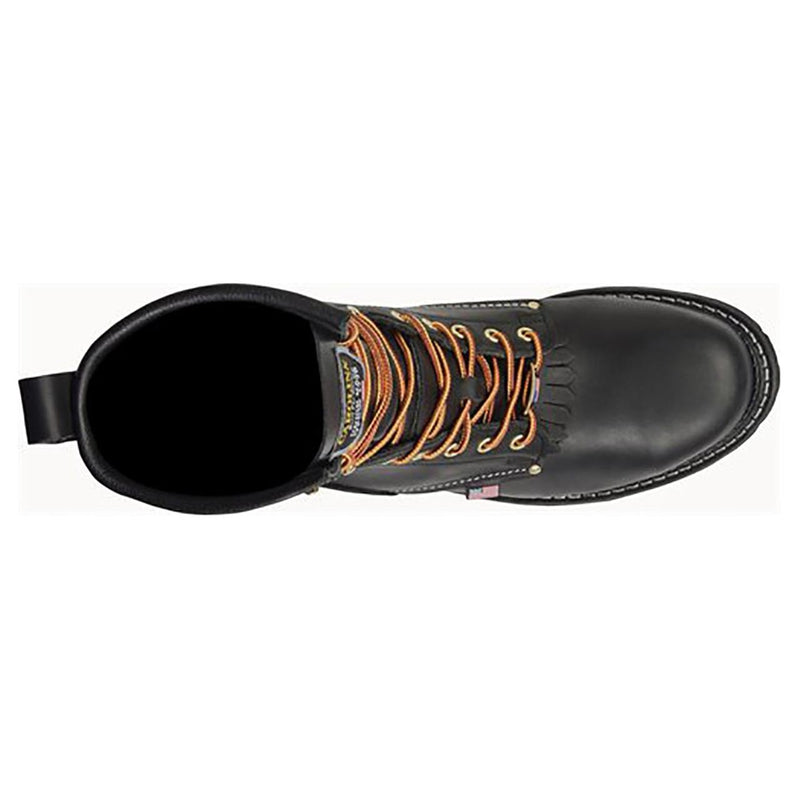 Carolina Men's Maple 9" Logger EH Plain Toe Boots, 922, Made in USA, Black, view 6 of 7