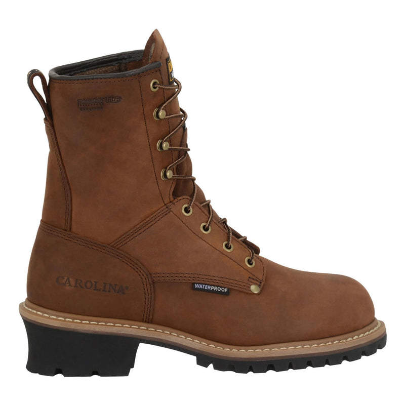 Carolina Men's 8" Loggers Waterproof Insulated EH Steel Toe Boots, CA5821, Copper Crazy Horse, view 1 of 6