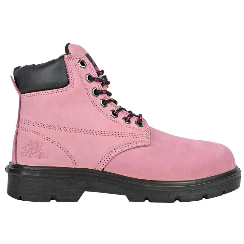 Moxie Trades Women's Alice 6" Pink Steel Toe Boots, MT50162, Pink, view 3 of 8