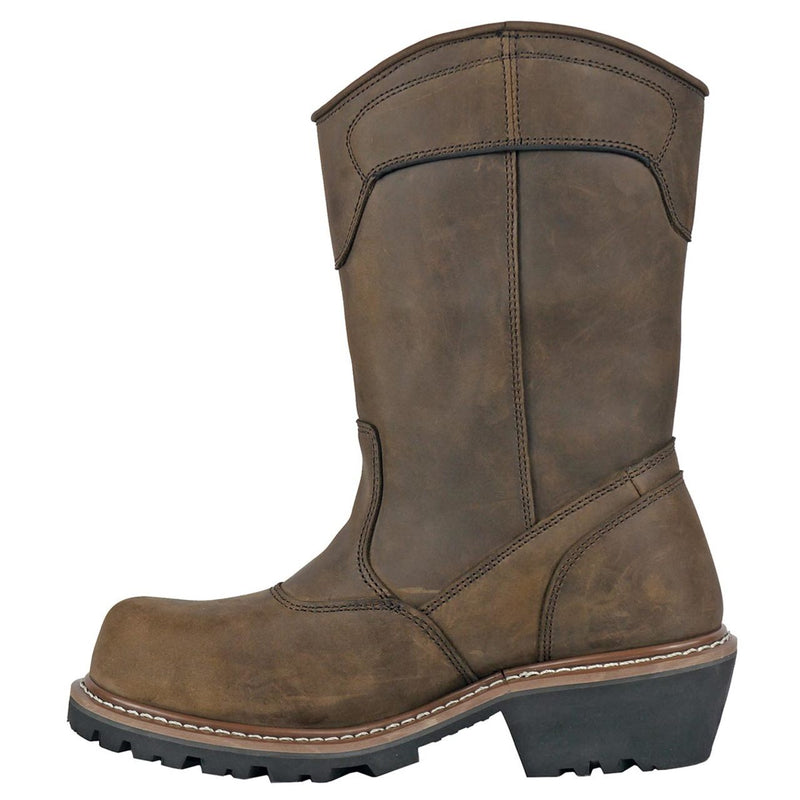 Hoss Men's Pull-On Loggers Waterproof EH Composite Toe Boots, 90211, Brown, 90211, view 2 of 8