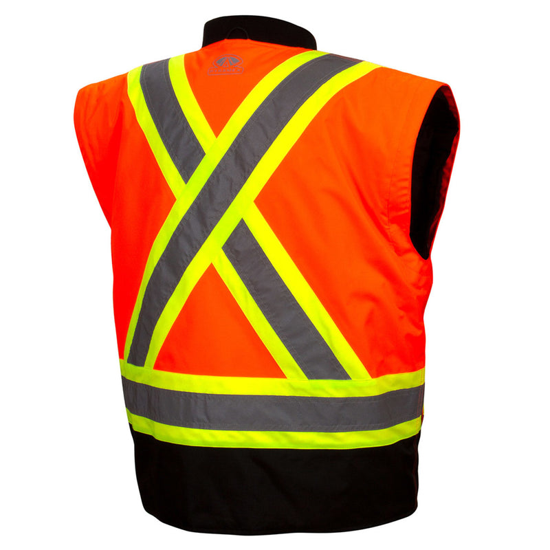 Pyramex RC7P35 Type R Class 3 Hi-Vis Waterproof 7-in-1 Parka with X-Back, Hi-Vis Orange, view 5 of 8
