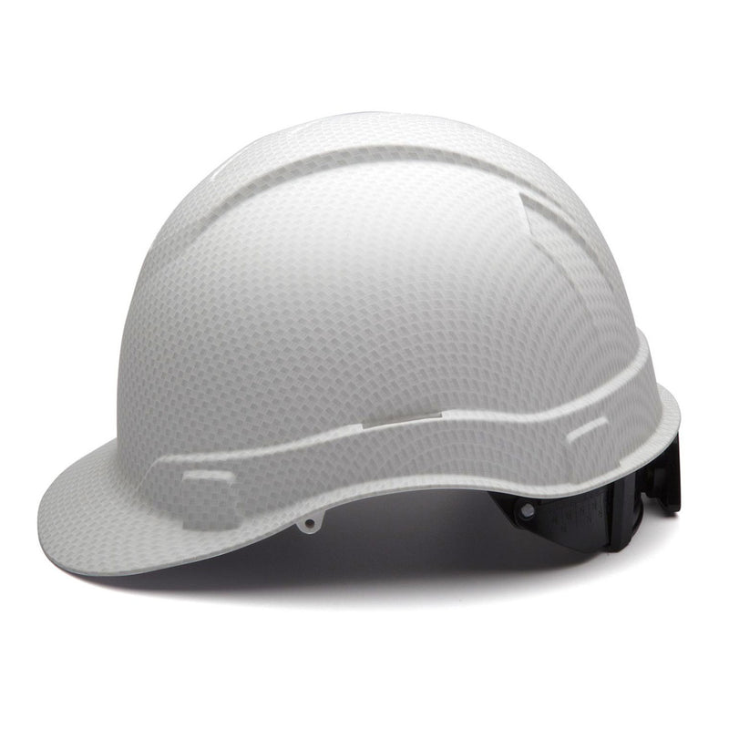 Pyramex Ridgeline Cap Style Hard Hat 4-Point Ratchet Suspension, HP44116, Matte White Graphite, view 3 of 6