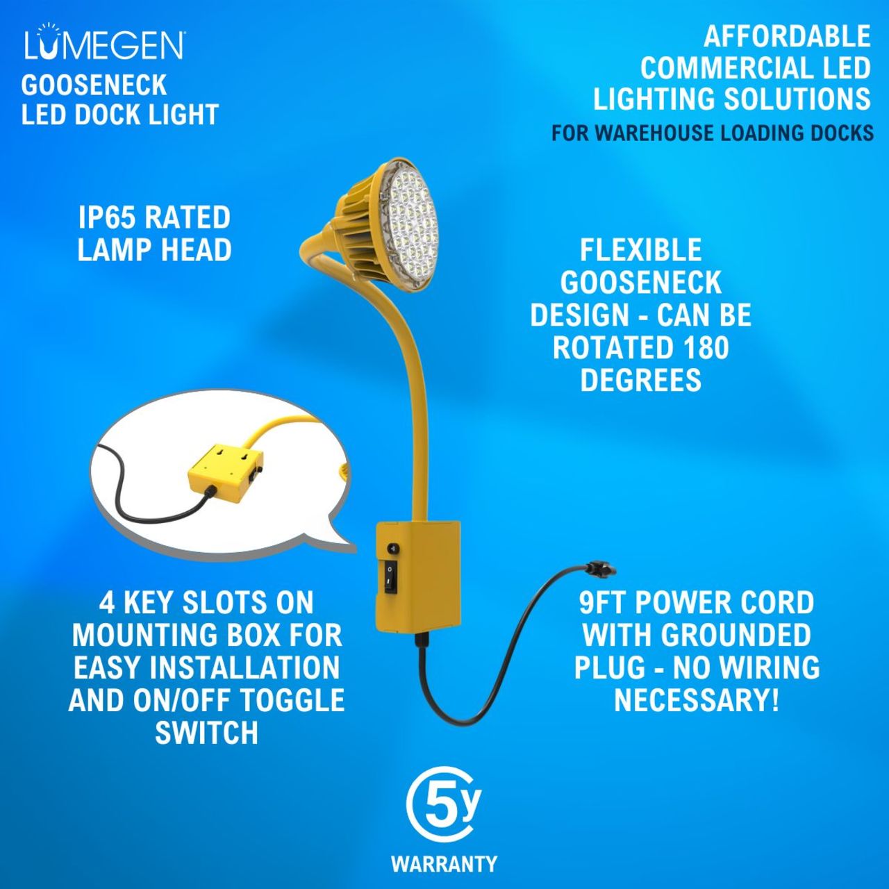 LED Gooseneck Dock Light - 20W - 3000 Lumens LED Gooseneck Dock Light - 20W - 3000 Lumens