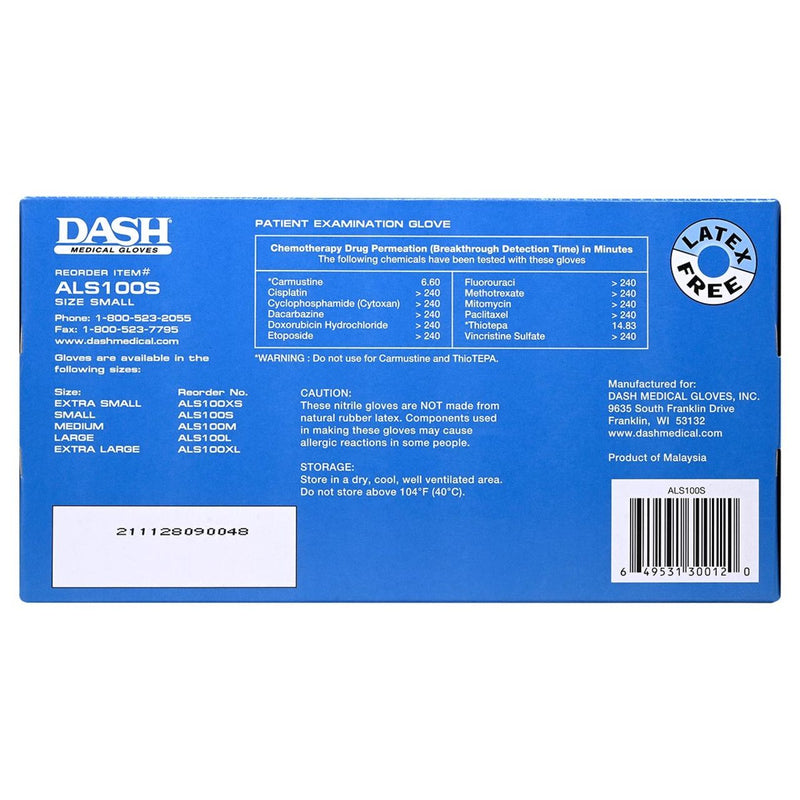 DASH Alasta 100 Nitrile Exam Grade Disposable Gloves, Violet Blue, 3.1 mil, Box of 100, view 11 of 12