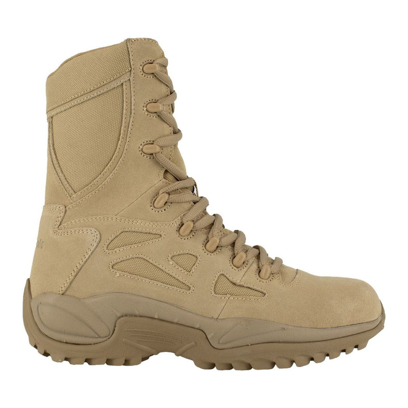 Reebok Men's 8" Rapid Response RB EH Soft Toe Stealth Boots, Tan, view 1 of 4