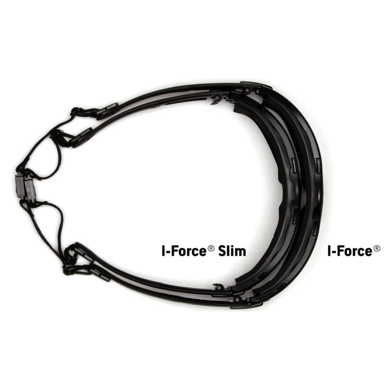 Pyramex I-Force Slim Dual Pane Sealed Safety Glasses, H2X Anti-Fog Lens, Black Frame/Strap, view 6 of 8