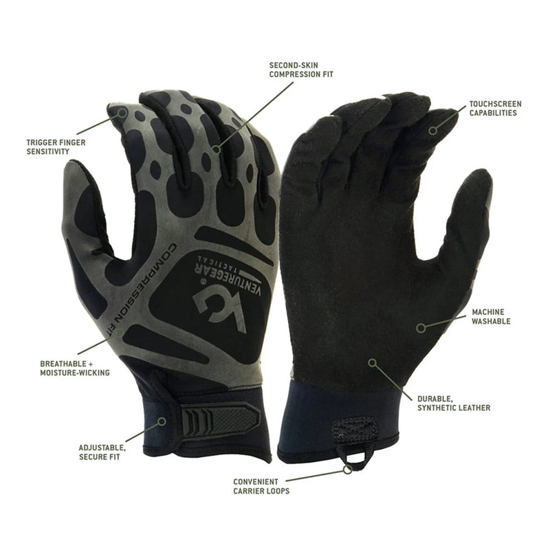 Venture Gear Tactical Compression Fit Training Gloves, VGTG10B, view 2 of 3