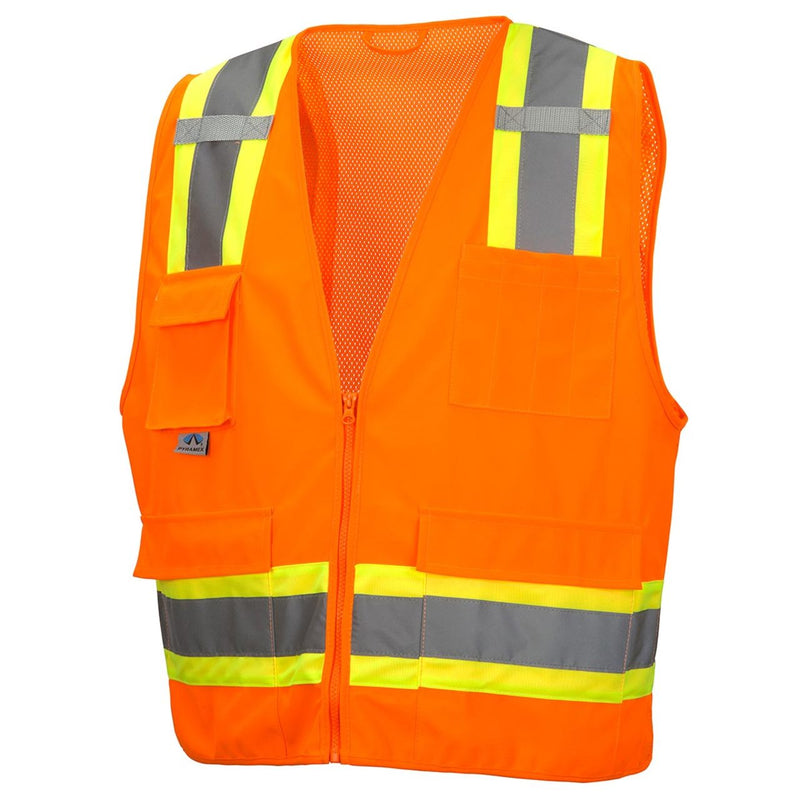 Pyramex RVZ24 Type R Class 2 Hi-Vis Surveyor's Mesh Back Safety Vest, view 6 of 7