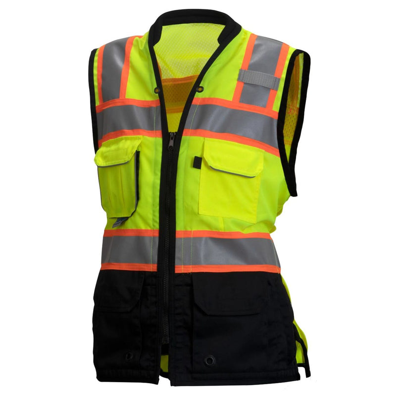Pyramex RVZF61 Women's Type R Class 2 Hi-Vis Black Bottom Safety Vest, view 2 of 5