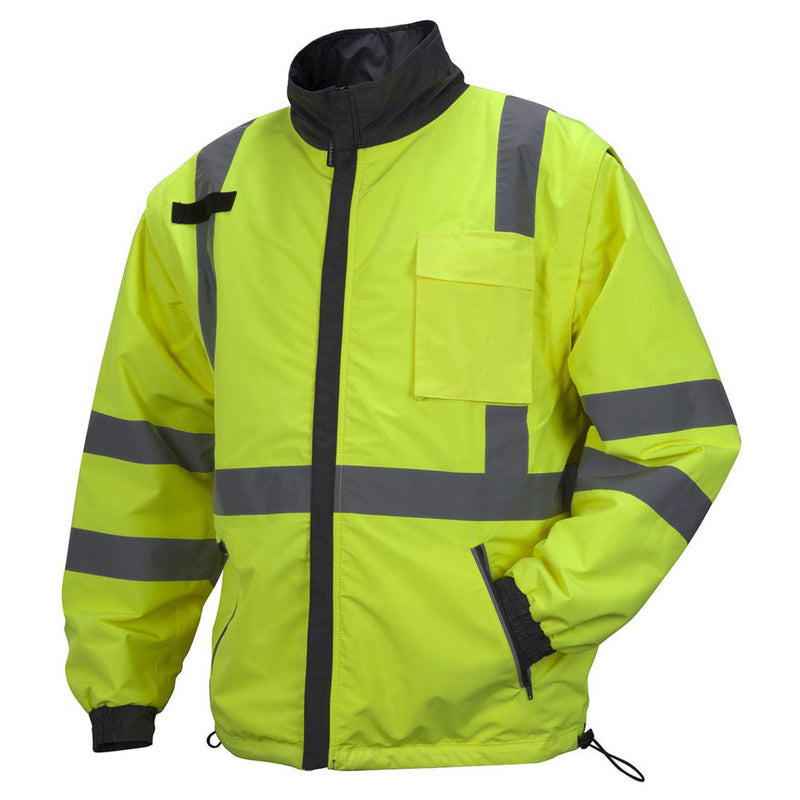 Pyramex RJR34 Type R Class 3 Hi-Vis 4-in-1 Jacket, Hi-Vis Lime Green, view 1 of 9