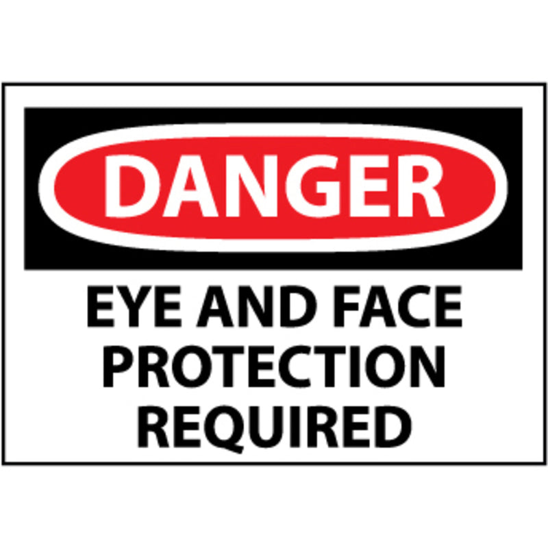 Danger Eye And Face Protection Required, 10x14 Vinyl Sign, view 1 of 1