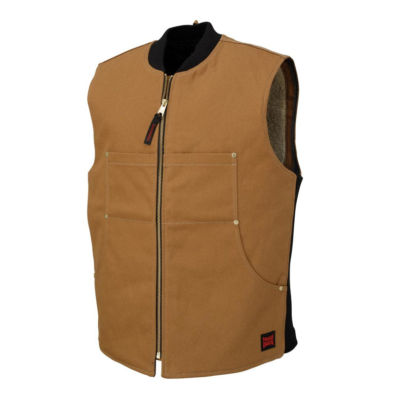 Tough Duck WV06 Men's Duck Sherpa Lined Vest, view 3 of 7