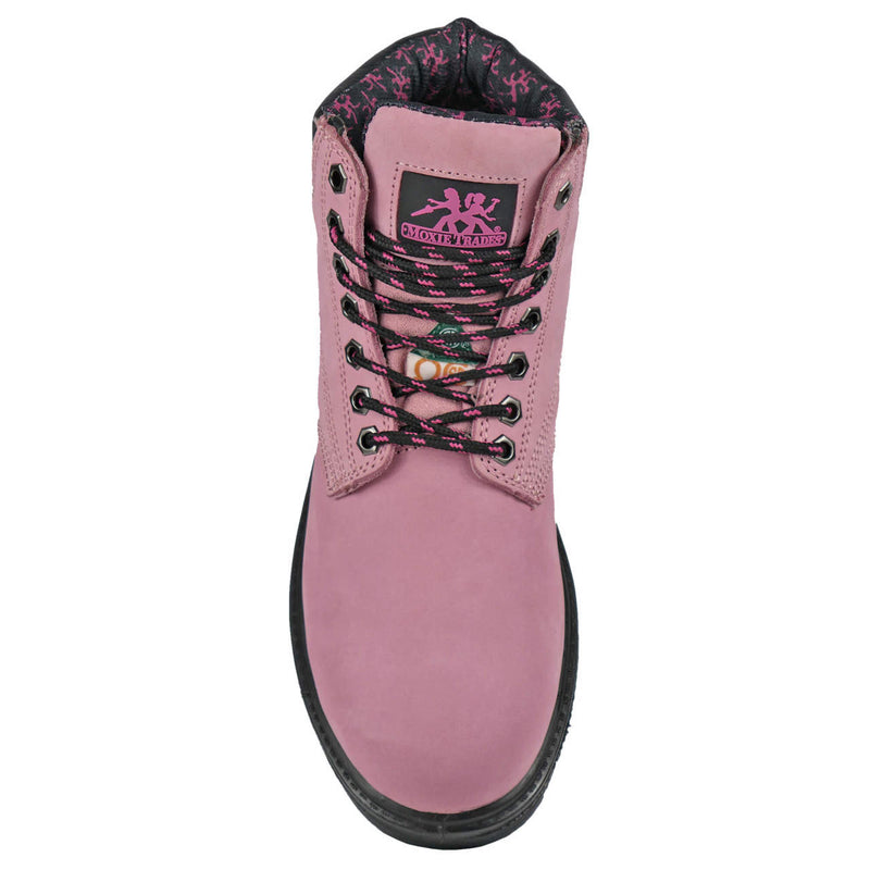Moxie Trades Women's Alice 6" Pink Steel Toe Boots, MT50162, Pink, view 4 of 8