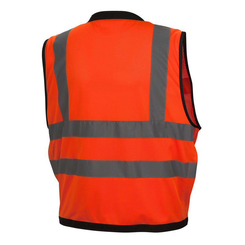 Pyramex RVZ28 Type R Class 2 Hi-Vis Black Trim Mesh Safety Vest, view 4 of 6