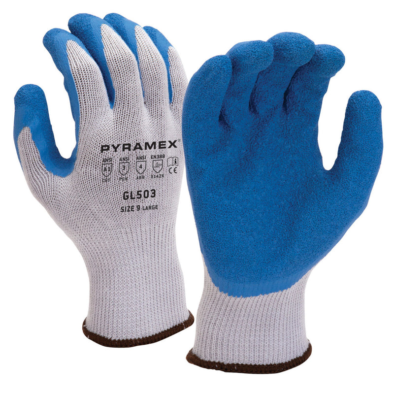 Pyramex Safety GL503 A1 Cut Crinkle Latex Dipped Gloves, Gray, view 1 of 3