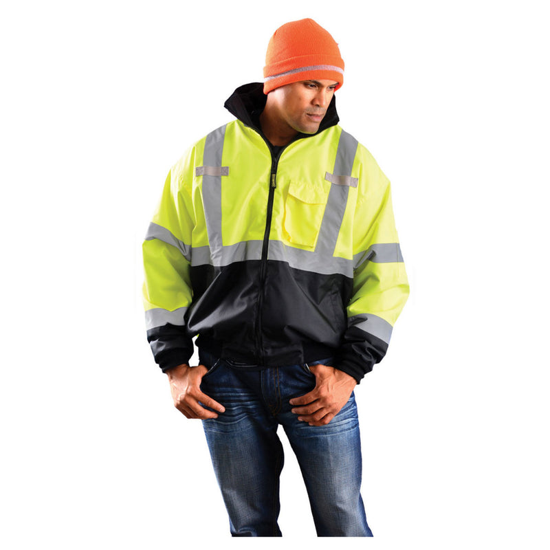 OccuNomix Type R Class 3 Hi-Vis 3-Way Black Bottom Bomber Jacket, LUX-ETJBJR, view 4 of 4