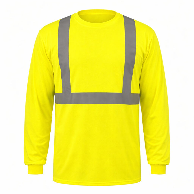 OccuNomix Type R Class 2 Hi-Vis Wicking Birdseye Long Sleeve T-Shirt, LUX-LSET2B, view 1 of 3
