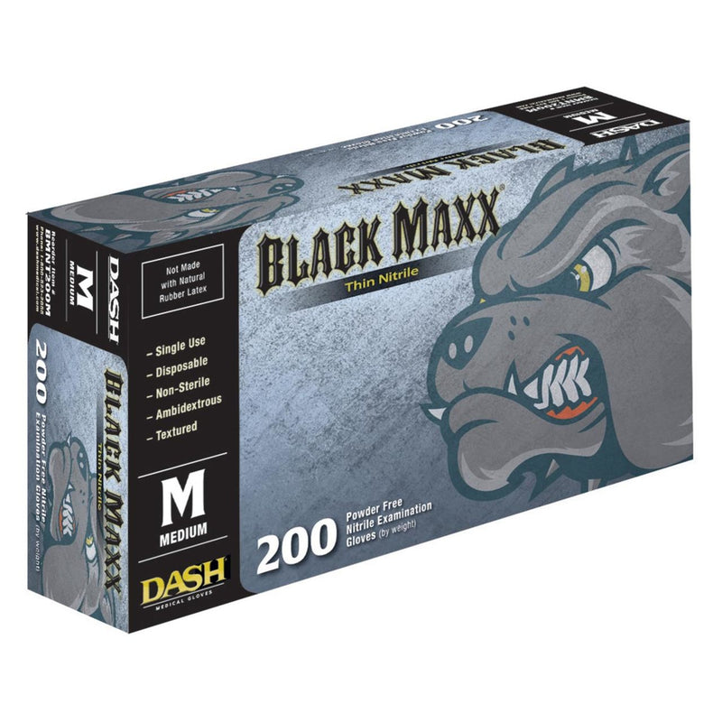 DASH Black Maxx Thin Nitrile Disposable Exam Grade Disposable Gloves, Black, 3 mil, Box of 200, view 10 of 13