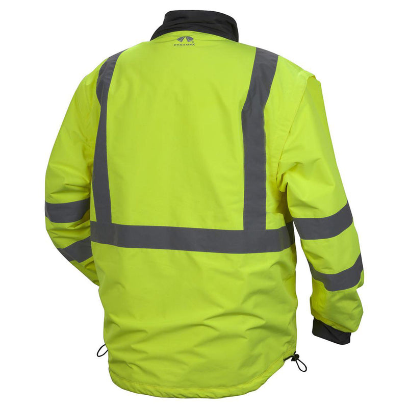 Pyramex RJR34 Type R Class 3 Hi-Vis 4-in-1 Jacket, Hi-Vis Lime Green, view 2 of 9