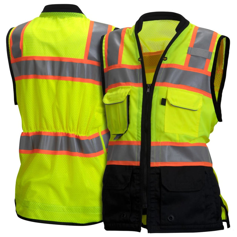 Pyramex RVZF61 Women's Type R Class 2 Hi-Vis Black Bottom Safety Vest, view 1 of 5