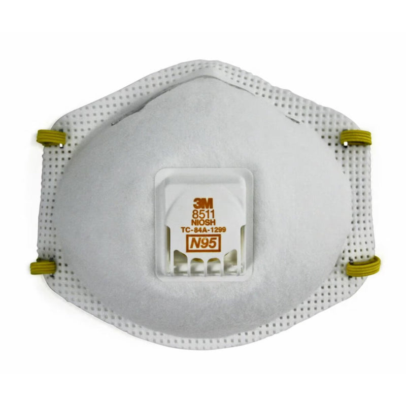 3M N95 Disposable Respirator USA Made, 8511, White, Pack of 10, view 1 of 2