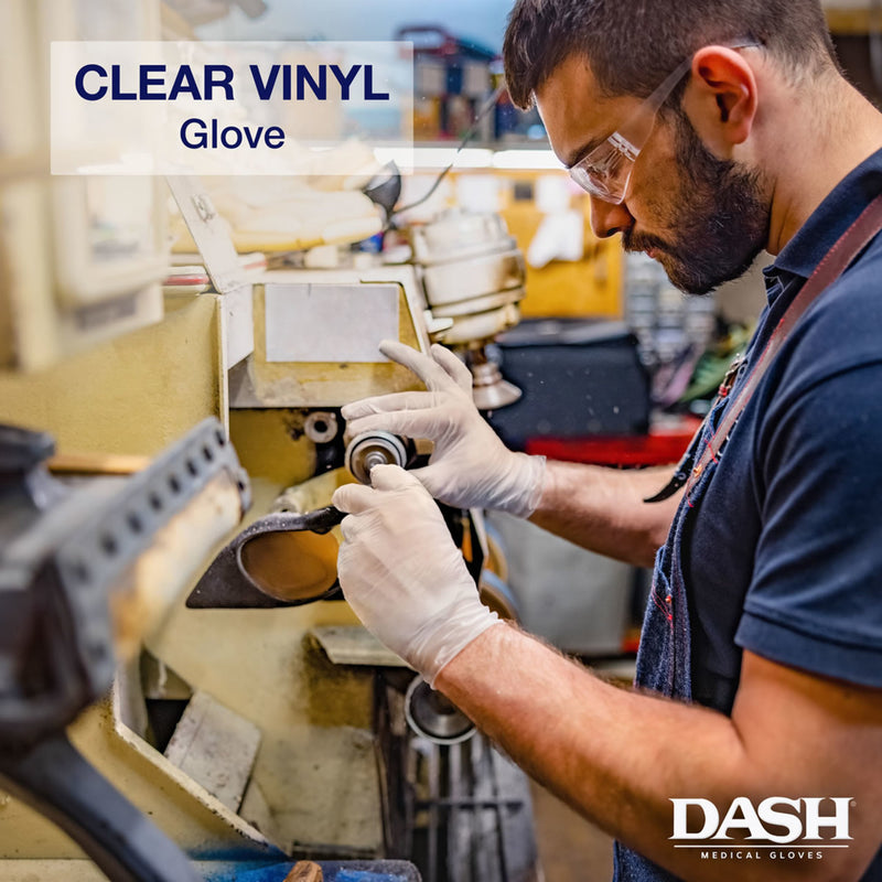 DASH Multi-Task Vinyl Disposable Gloves, Clear, 3.5 mil, Box of 100, view 4 of 8