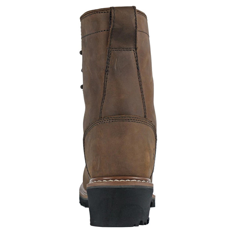 Hoss Men's Cross Cut 8" Loggers Waterproof EH Composite Toe Boots, 80715, Brown, view 3 of 8
