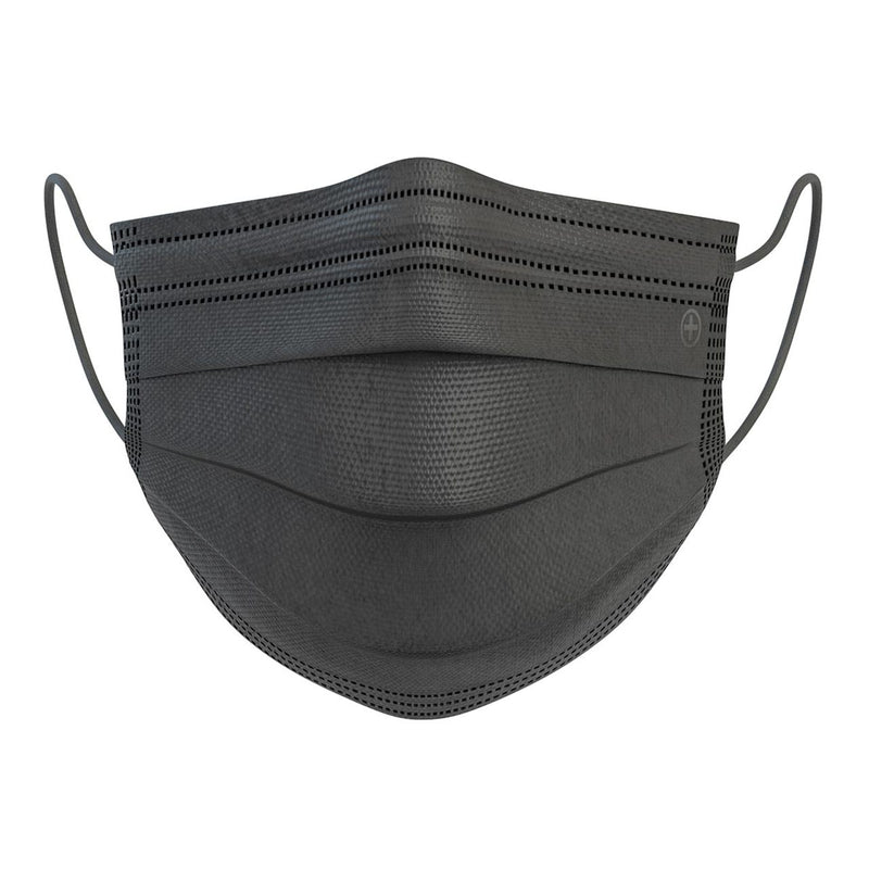 Altor Safety Surgical Mask 62222B, 4-Ply ASTM Level 2, USA Made, Black, Box of 50, view 4 of 7