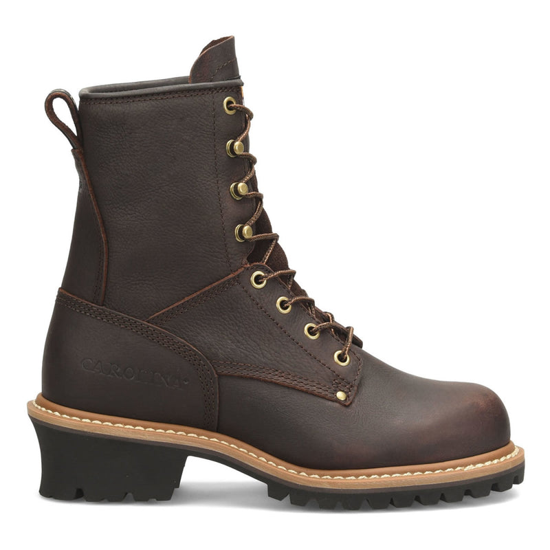 Carolina Women's Elm 8" Loggers EH Soft Toe Boots, CA421, Dark Brown, view 1 of 6