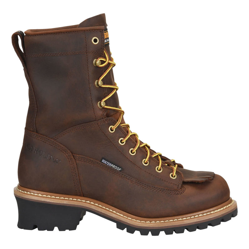 Carolina Men's Spruce 8" Loggers Waterproof EH Steel Toe Boots, CA9824, Copper Crazy Horse, view 1 of 6