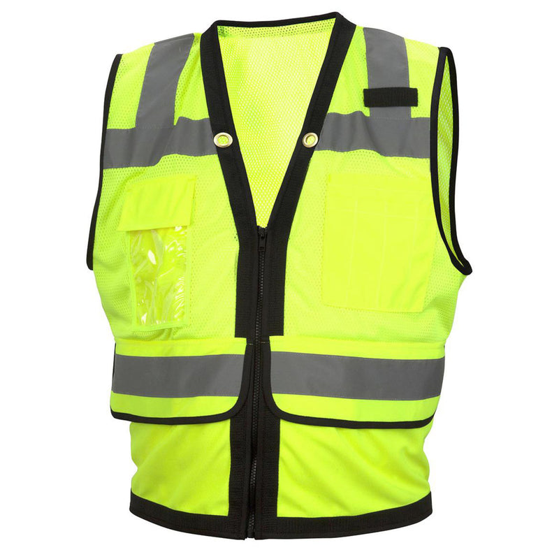 Pyramex RVZ28 Type R Class 2 Hi-Vis Black Trim Mesh Safety Vest, view 1 of 6