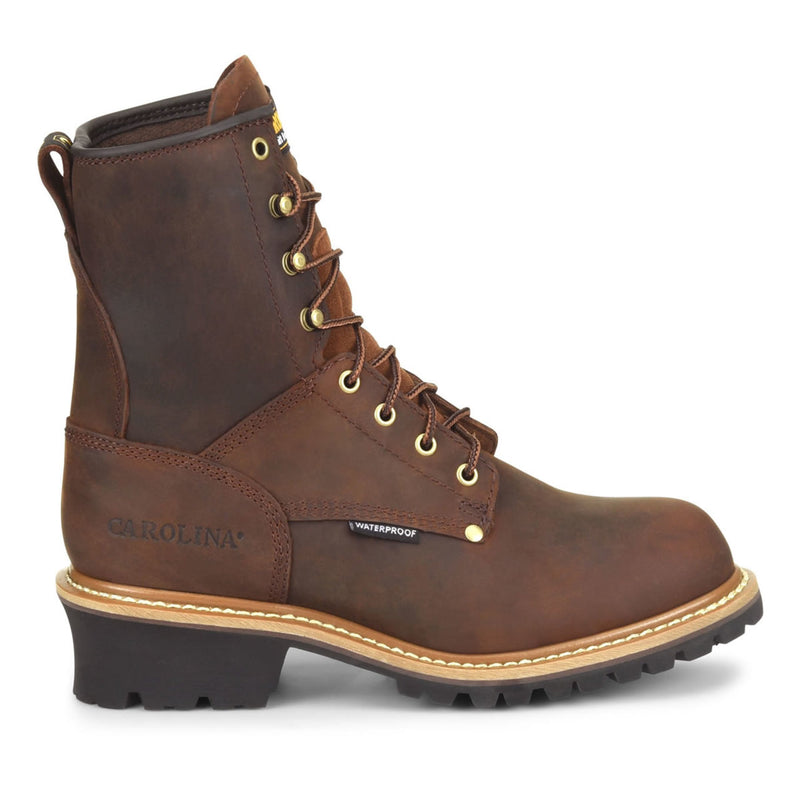 Carolina Men's Elm 8" Loggers Waterproof EH Steel Toe Boots, CA9821, Copper Crazy Horse, view 1 of 6