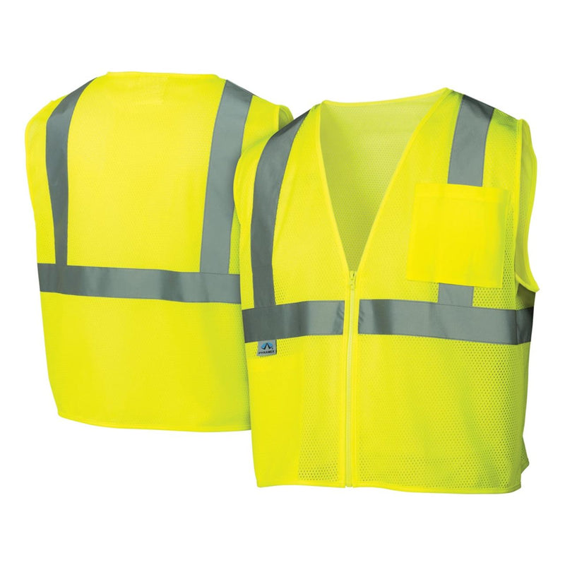Pyramex RVZ21SE Hi-Vis Type R Class 2 Non-FR Self Extinguishing Mesh Safety Vest, view 1 of 7