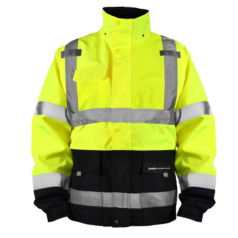 Occunomix Hi-Vis Class 3 Black Bottom Breathable Rain Jacket, SP-RSJBK, view 1 of 7