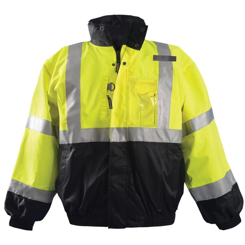 OccuNomix Type R Class 3 Hi-Vis 4-in-1 Black-Bottom Bomber Jacket, LUX-TJBJ-B, view 1 of 3