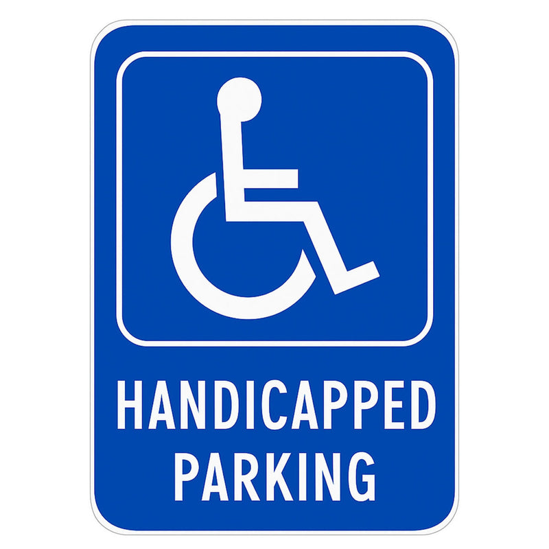 Handicapped Parking Sign, 18 in x 12 in, Engineer Grade Reflective Aluminum, view 1 of 3