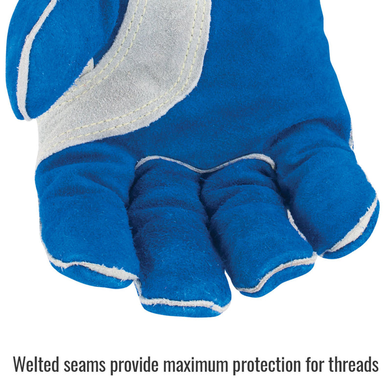 Black Stallion 320 Cowhide Stick Welding Gloves with CushionCore Liner, Blue, view 2 of 7