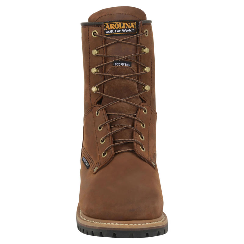 Carolina Men's Elm 8" Loggers Waterproof Insulated EH Soft Toe Boots, CA4821, Copper Crazy Horse, view 3 of 6