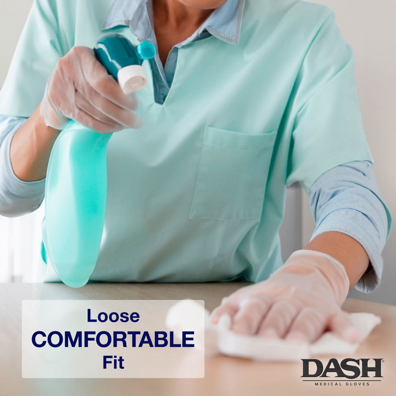 DASH Nuvo Super Stretch Vinyl Disposable Gloves, White, 2.4 mil, Box of 100 DASH Nuvo Super Stretch Vinyl Disposable Gloves, White, 2.4 mil, Box of 100