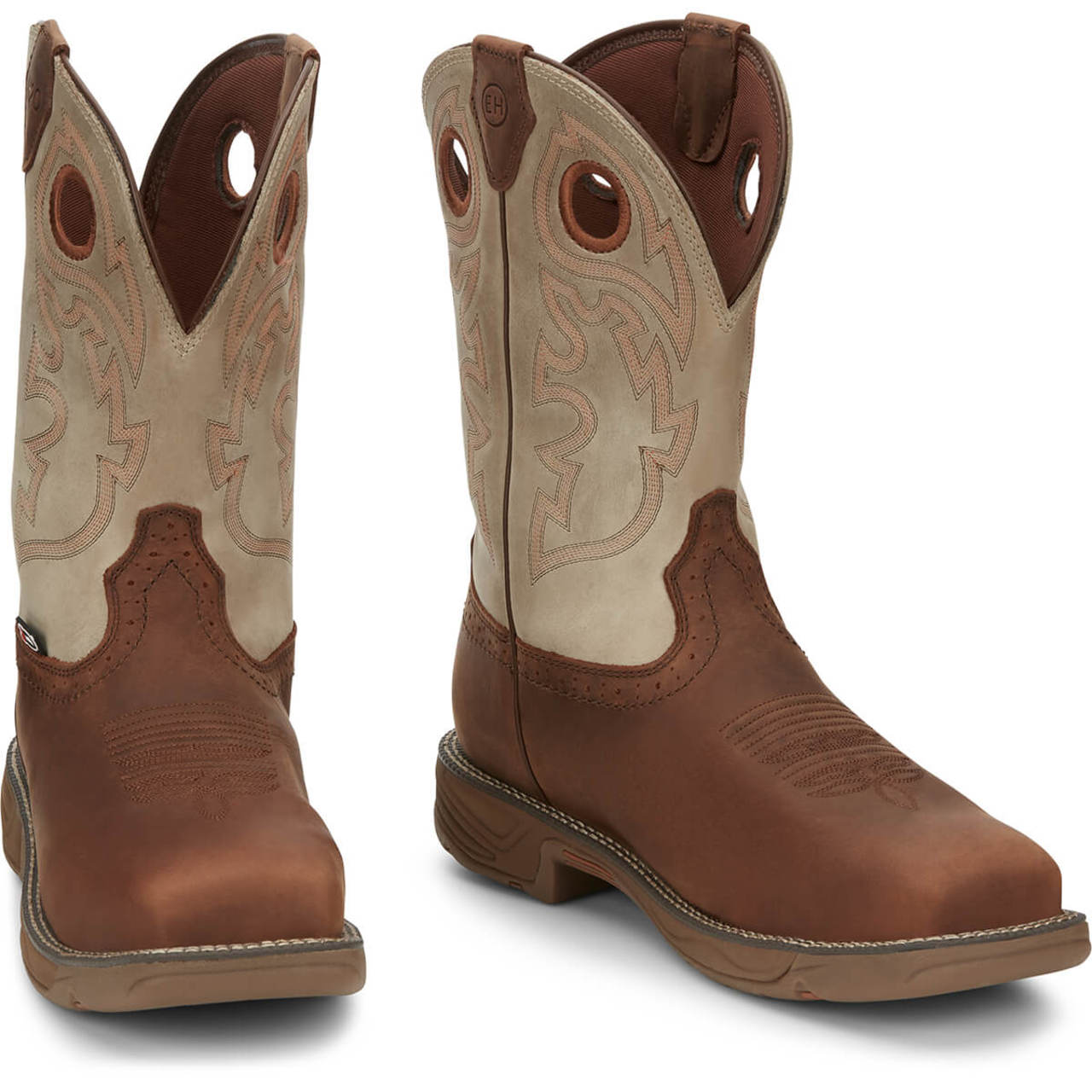 Justin Men's Rush 11" Waterproof EH Composite Toe Boots, WK4338, Tan Justin Men's Rush 11" Waterproof EH Composite Toe Boots, WK4338, Tan
