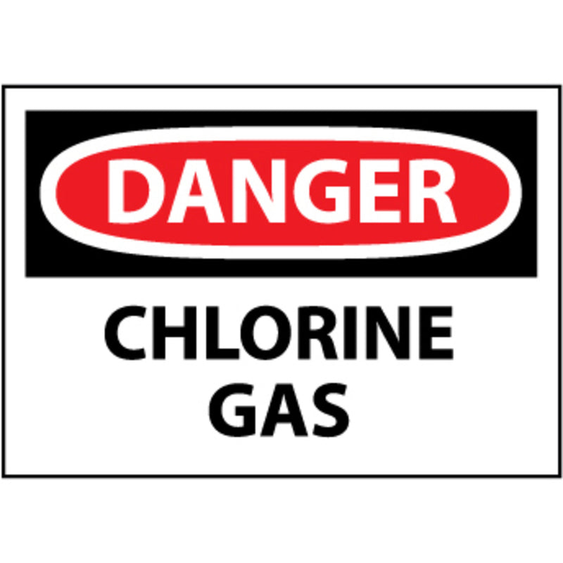 Danger Chlorine Gas, 10x14 .040 Aluminum Sign, view 1 of 1