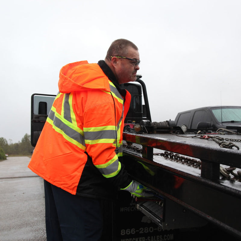 Pyramex RCP32 Type R Class 3 Hi-Vis Waterproof Quilt Lined Jacket with X-Back, view 4 of 5