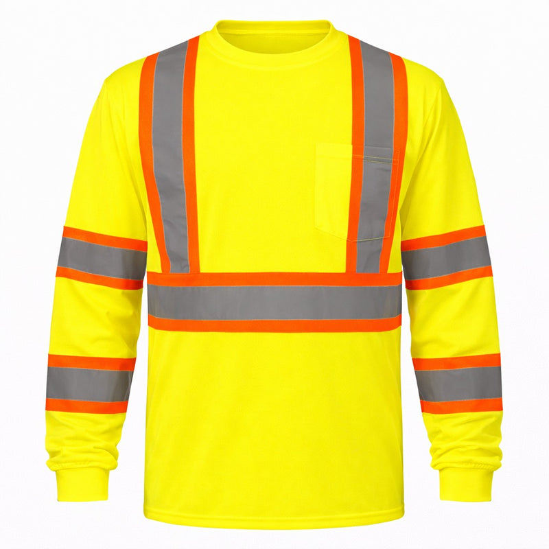 Pyramex RLCTS31 Type R Class 3 Hi-Vis Moisture Wicking Long Sleeve T-Shirt, view 1 of 9